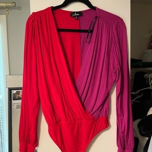 Lulus Pink and Red Body suit